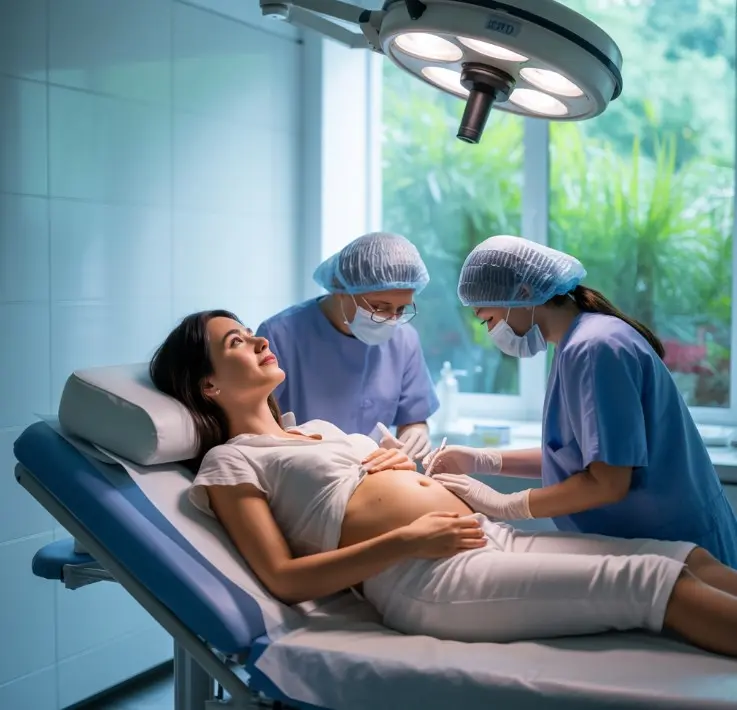 une femme entrain de faire une Insémination artificielle pour avoir un enfant