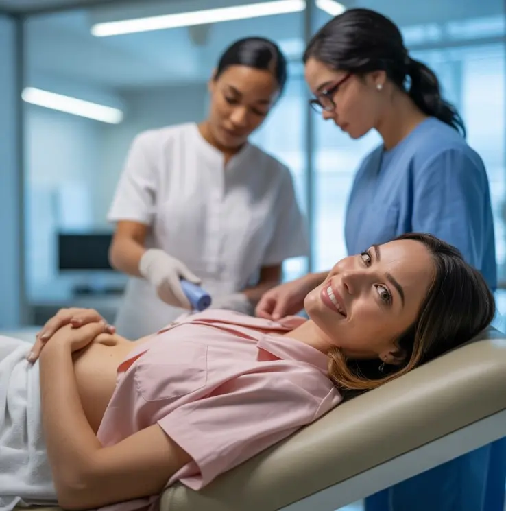 une patiente entrain de faire une fécondation in vitro un technique de procréation médicalement assistée 