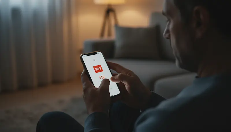 Personne appelant les secours pour une suspicion d'angine de poitrine instable