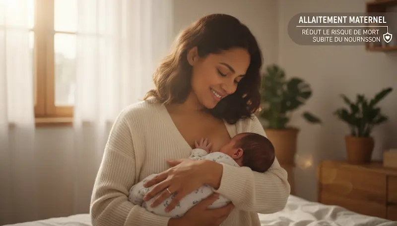 Maman allaitant son bébé, facteur protecteur contre la mort subite du nourrisson