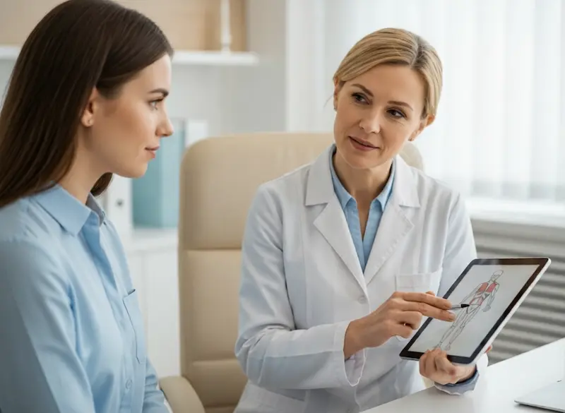 Comparaison visuelle entre règles douloureuses et endométriose lors d'un diagnostic médical